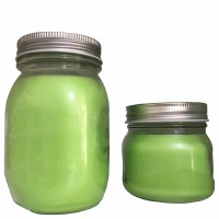 2020 hot sale new yankee style Green color scented paraffin wax candle in clear glass jar with lid