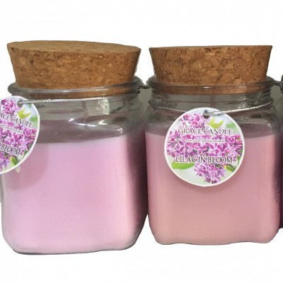 2020 hot sale new yankee style scented paraffin wax candle in Mini clear glass jar with cork lid