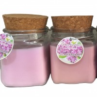 2020 hot sale new yankee style scented paraffin wax candle in Mini clear glass jar with cork lid